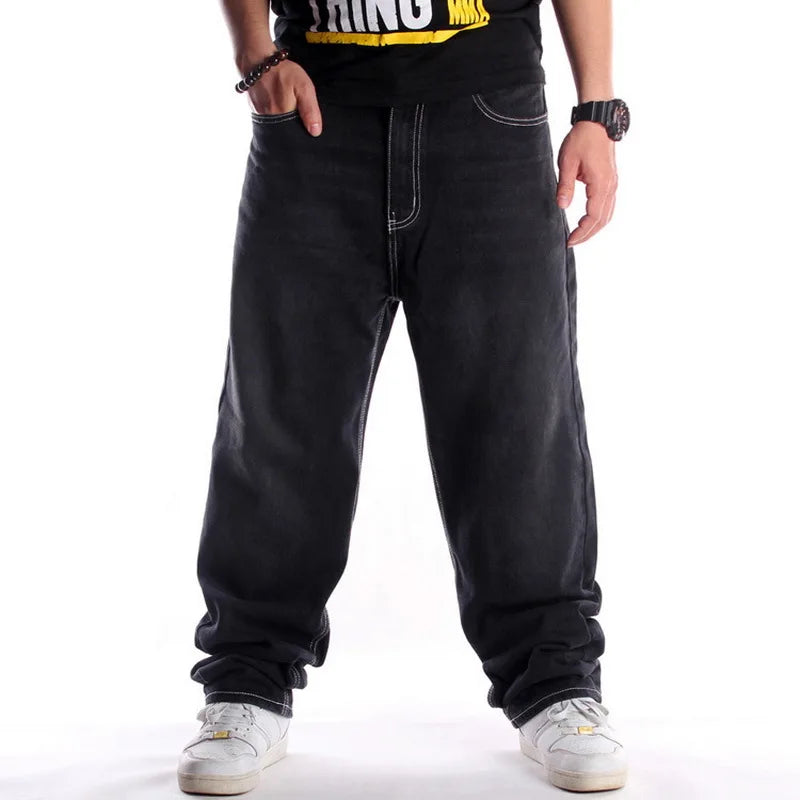 Men Street Dance Wide Legs Baggy Jeans