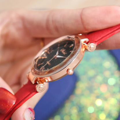 Women Rhinestone Romantic Starry Sky WristWatch