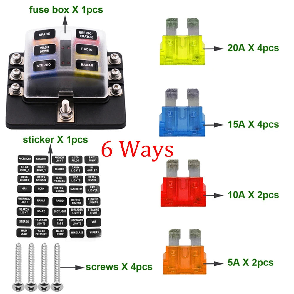 Car Blade Fuse Box 12/24V