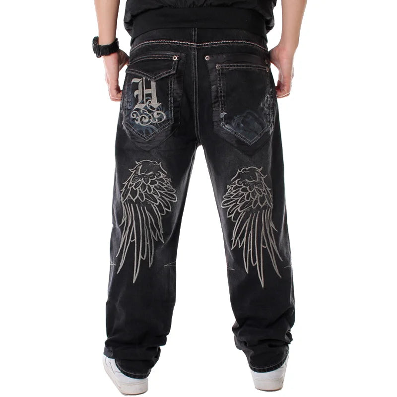 Men Street Dance Wide Legs Baggy Jeans