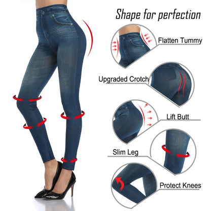 Push Up High Waist Denim Leggings