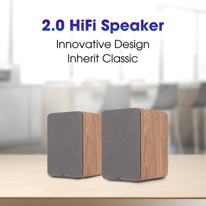 80W 2.0 HiFi Bookshelf Bluetooth Speaker