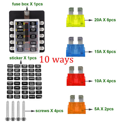 Car Blade Fuse Box 12/24V