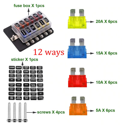 Car Blade Fuse Box 12/24V