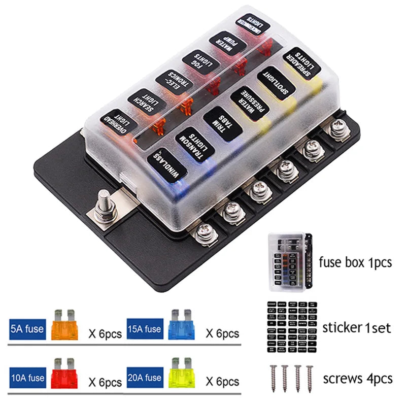 Car Blade Fuse Box 12/24V