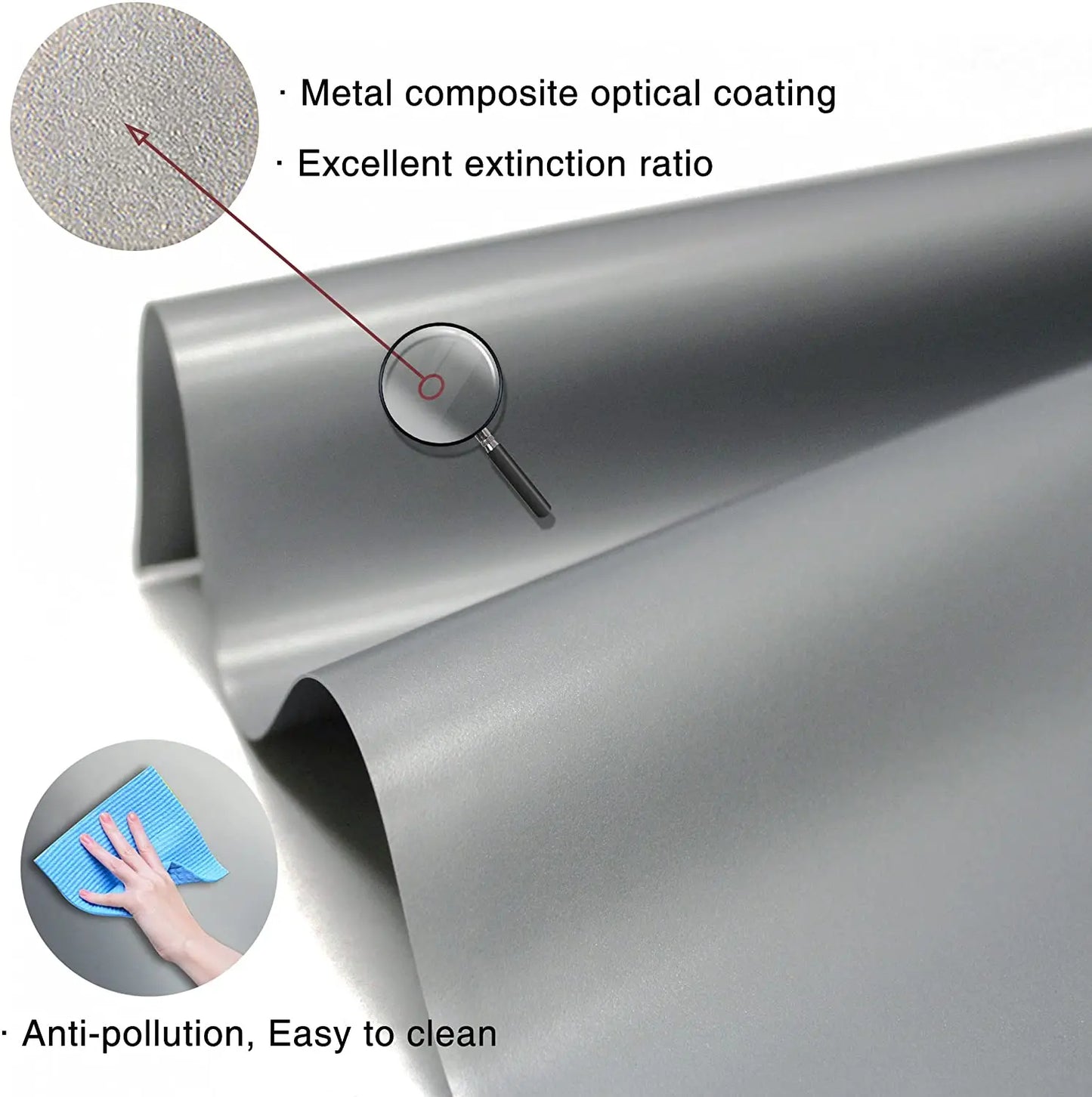 Portable Projector Screen High Brightness 16:9 Metal Anti Light Curtain