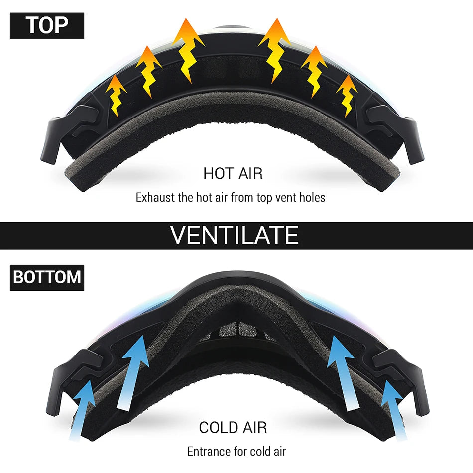 Double Layer Spherical Lens Ski Goggles