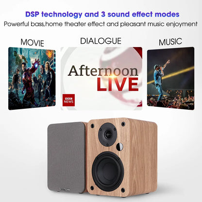 80W 2.0 HiFi Bookshelf Bluetooth Speaker