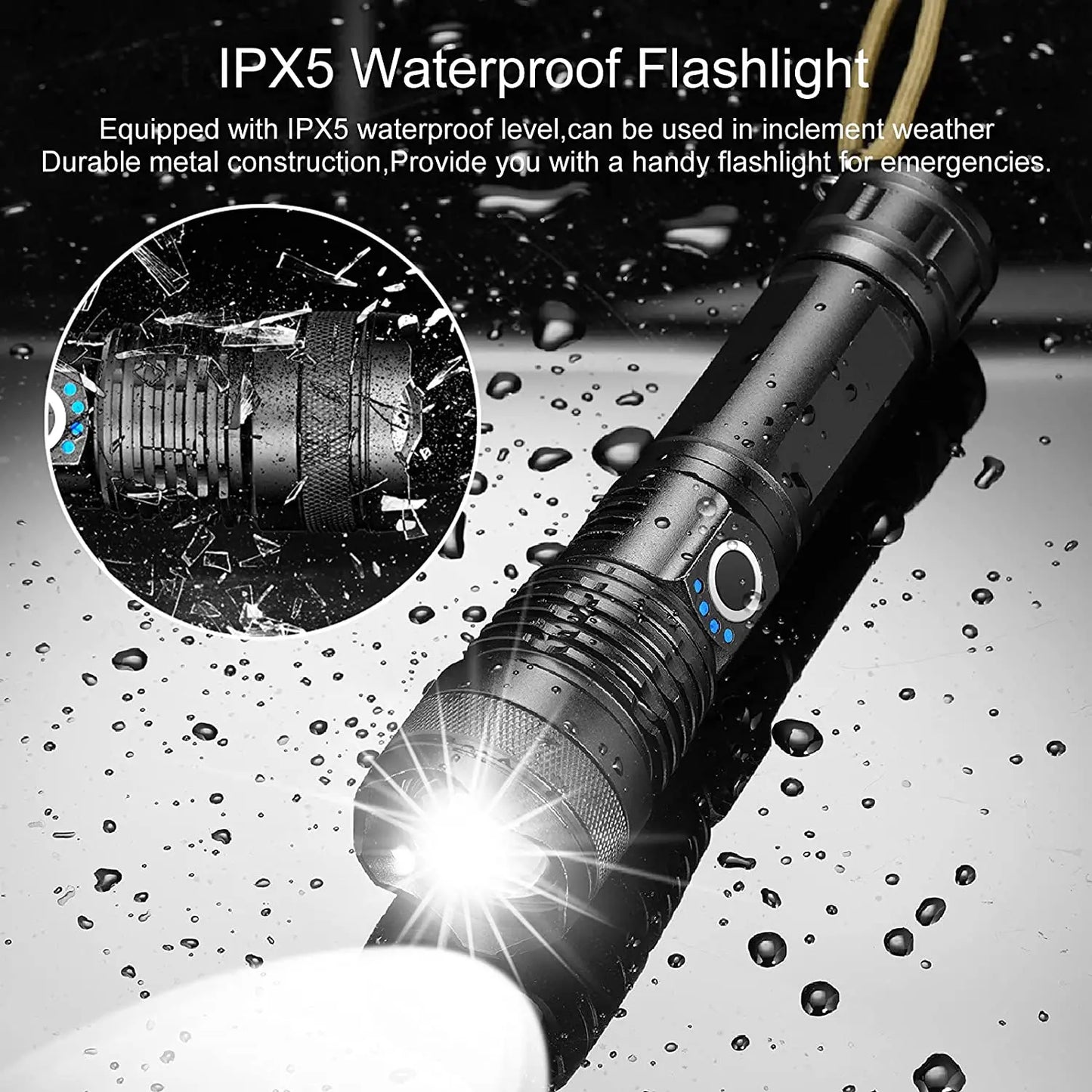 High Power XHP70 Rechargeable Led Flashlight