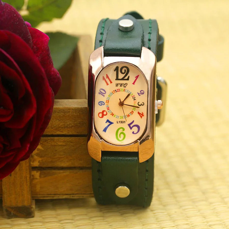 Women Cow Leather Strap Watch