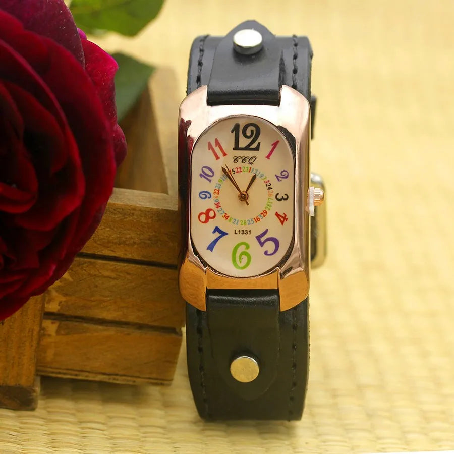 Women Cow Leather Strap Watch