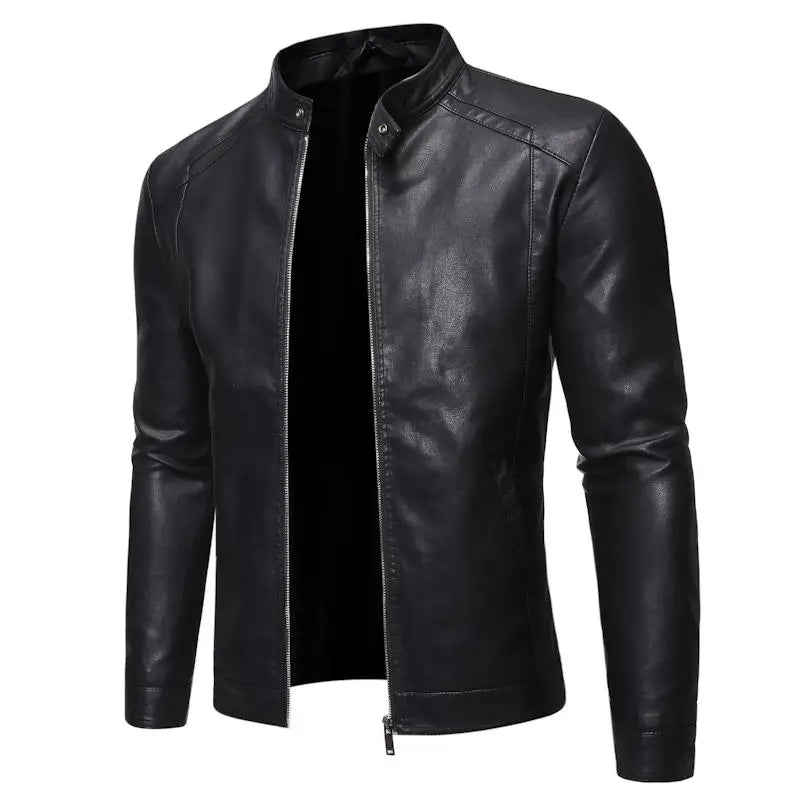 Men's Stylish Faux Leather Motorcycle Jacket