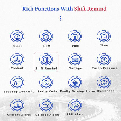 HUD Display Reminder Water Temp Car Windshield Projector