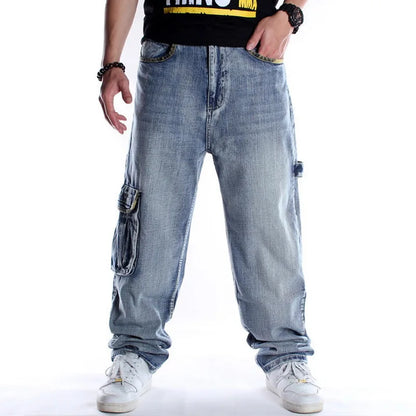 Men Street Dance Wide Legs Baggy Jeans