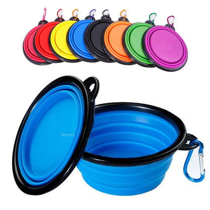 Collapsible Pet Silicone Food Water Bowl