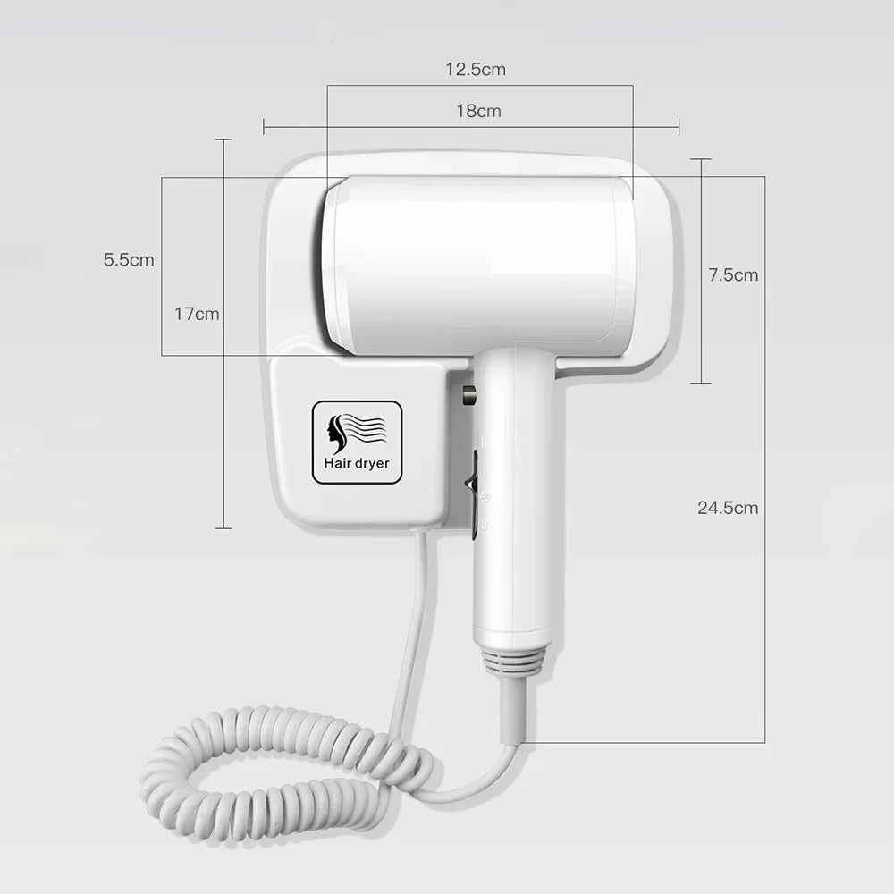 1300W Wall-Mount Hair Dryer