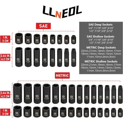 3/8" Drive Impact Socket Set