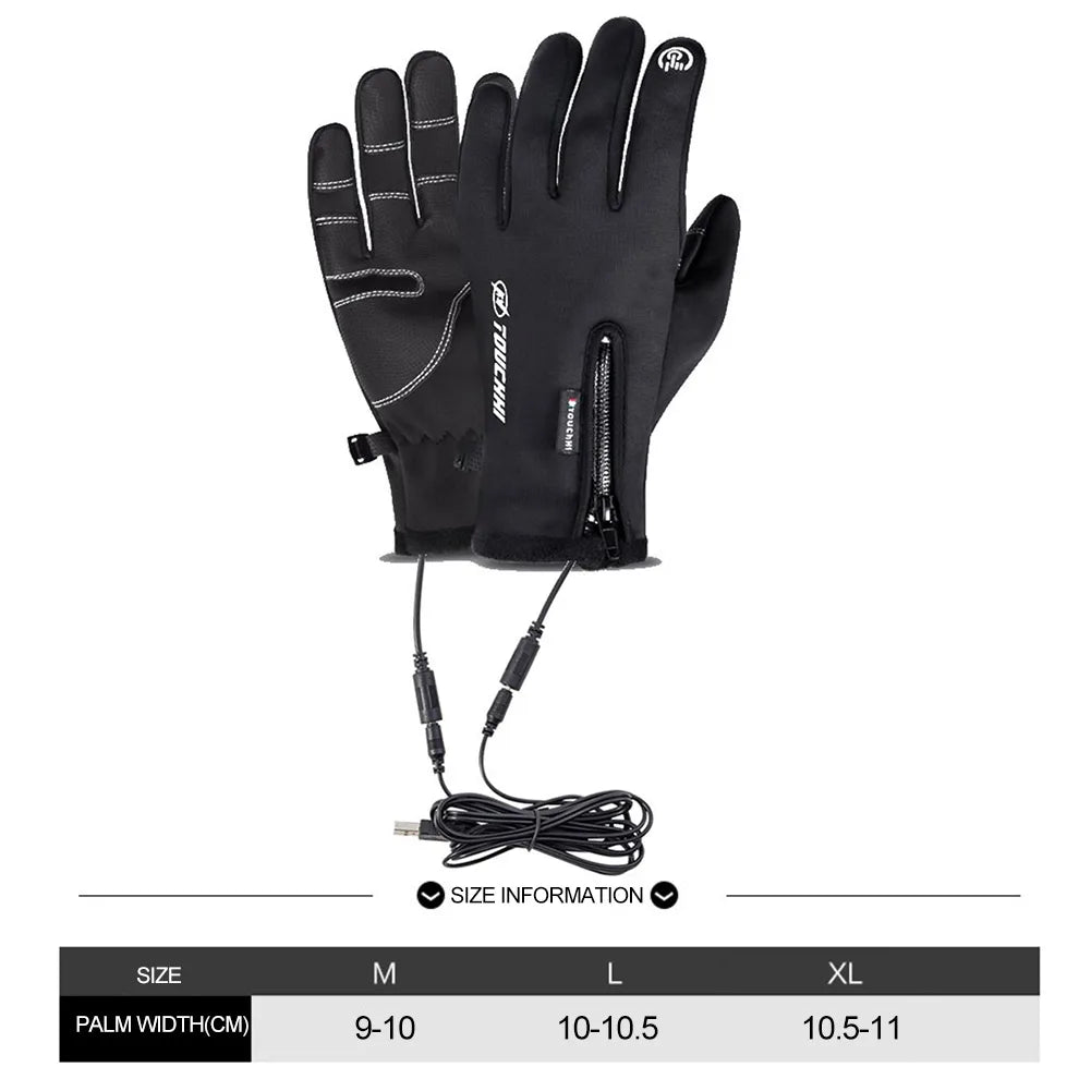 Heated Electric Gloves Winter Rechargeable Waterproof