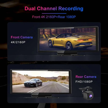 10.26" Dash Cam 4K DVR GPS Navigation