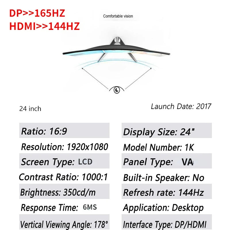 24 Inch 144HZ/165HZ Monitor