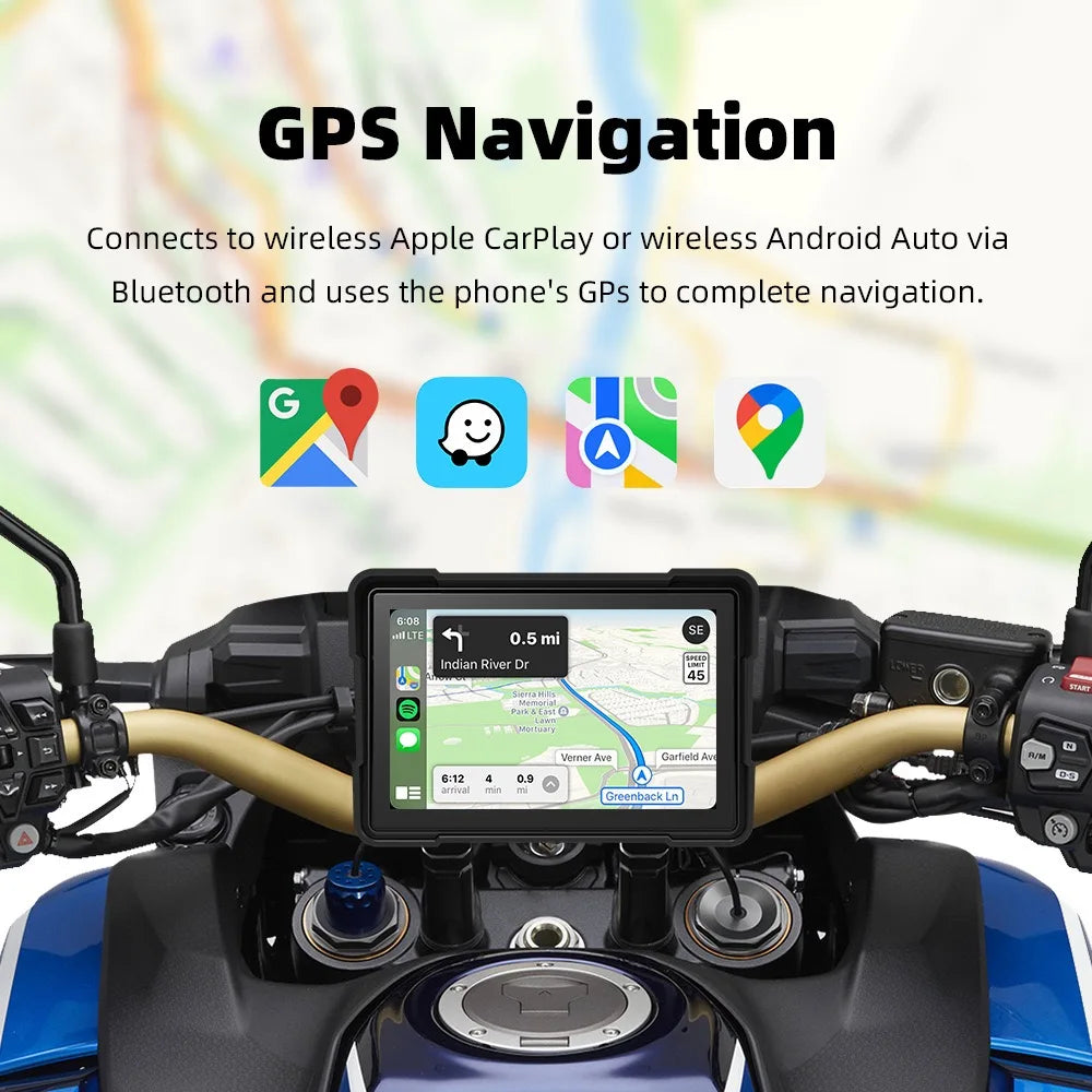 Car Motorcycle Waterproof Bluetooth GPS Navigation