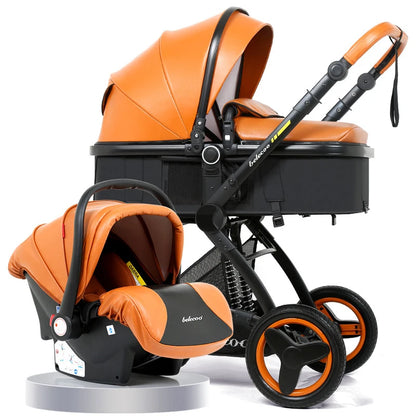 3in1 Waterproof Pu leather Baby Stroller