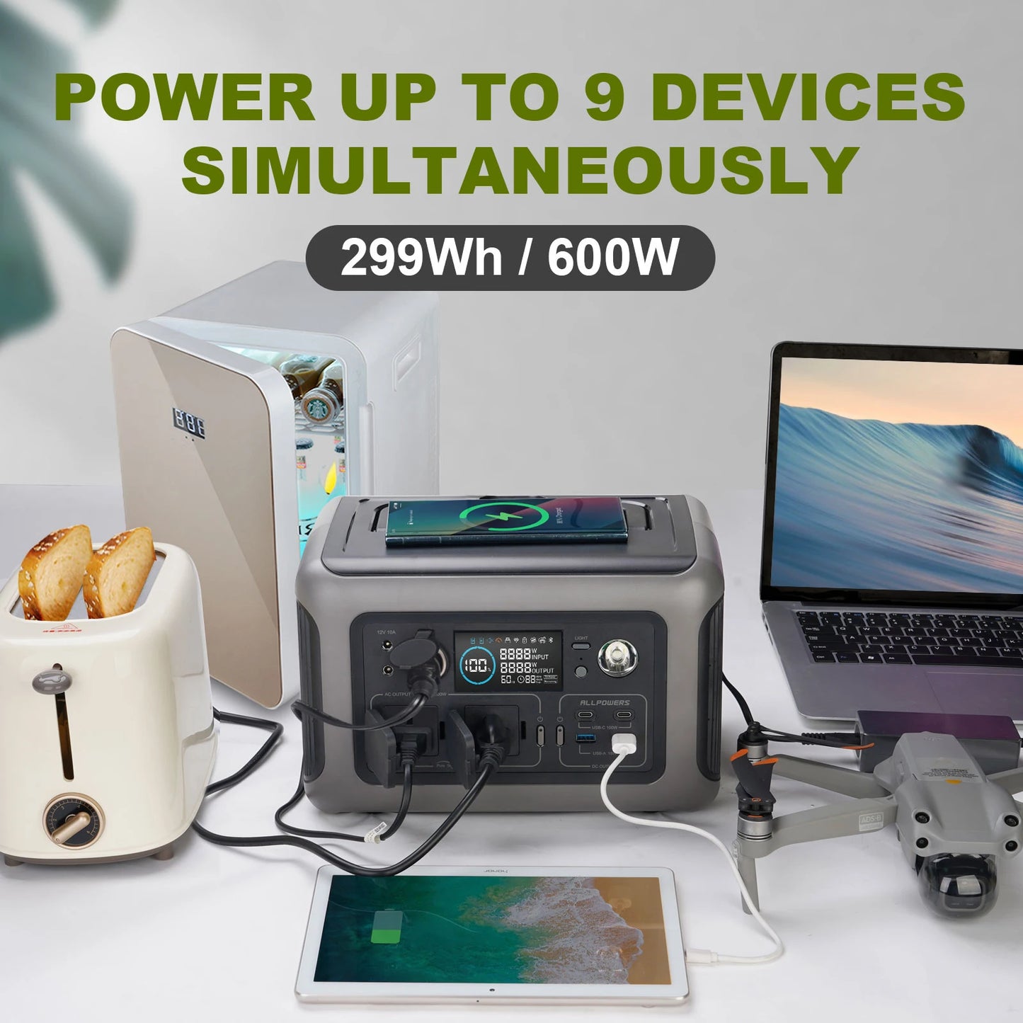 299Wh 600W Portable Power Station