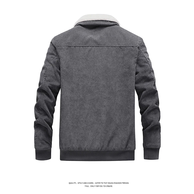 Men Autumn Winter Lambswool Loose Casual Jacket