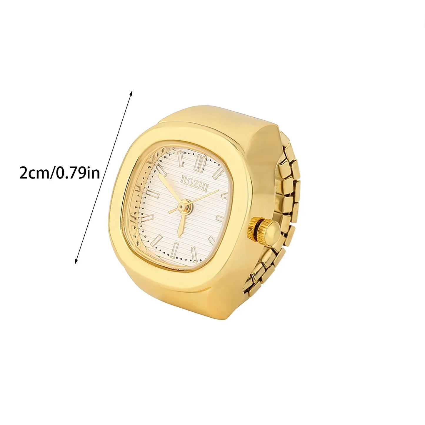 Creative finger ring watch mini quartz watch adjustable time watch ring simple stylish punk watch ring personalized mini clock