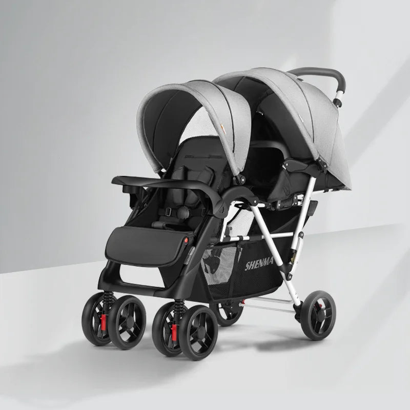 Luxury Double Folding Twin Baby Stroller