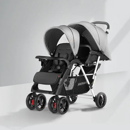 Luxury Double Folding Twin Baby Stroller