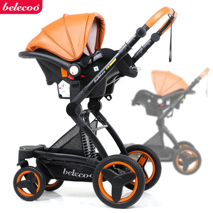 3in1 Waterproof Pu leather Baby Stroller