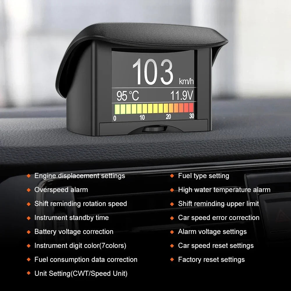 Car Digital Computer Display Speed Fuel Consumption  Gauge