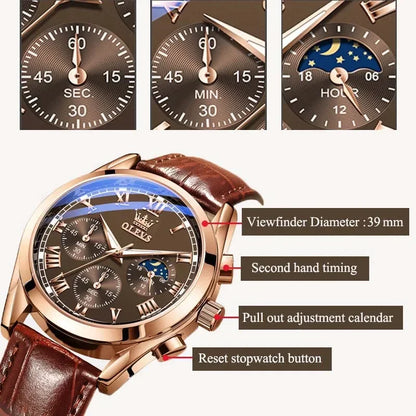 Moon Phase waterproof Mens watches