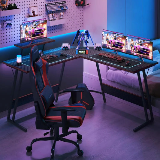 51 Inch L-Shaped Gaming Computer Desk