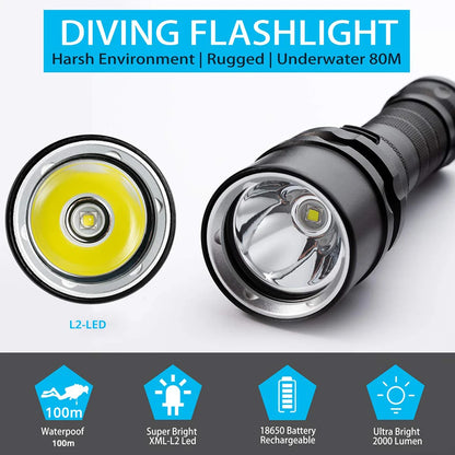Super bright Diving Flashlight