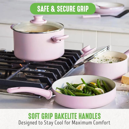 Soft Grip Nonstick 16 Piece  Pots and Frying  Set