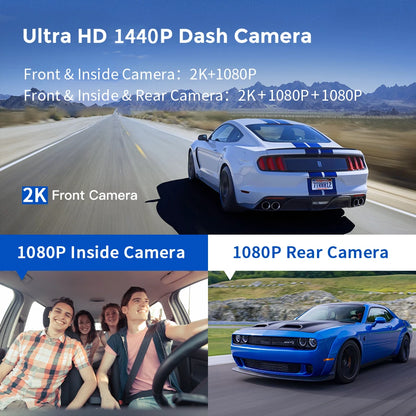 2K+1080P Dual Channel With GPS Dash Cam