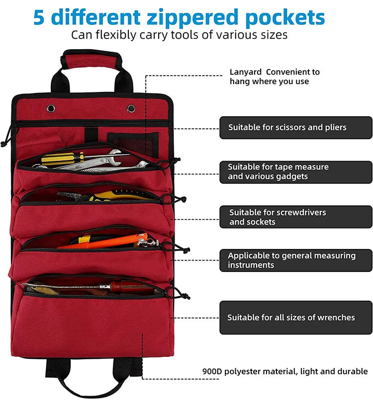Multi Pocket Hardware Tools Organizer Bag