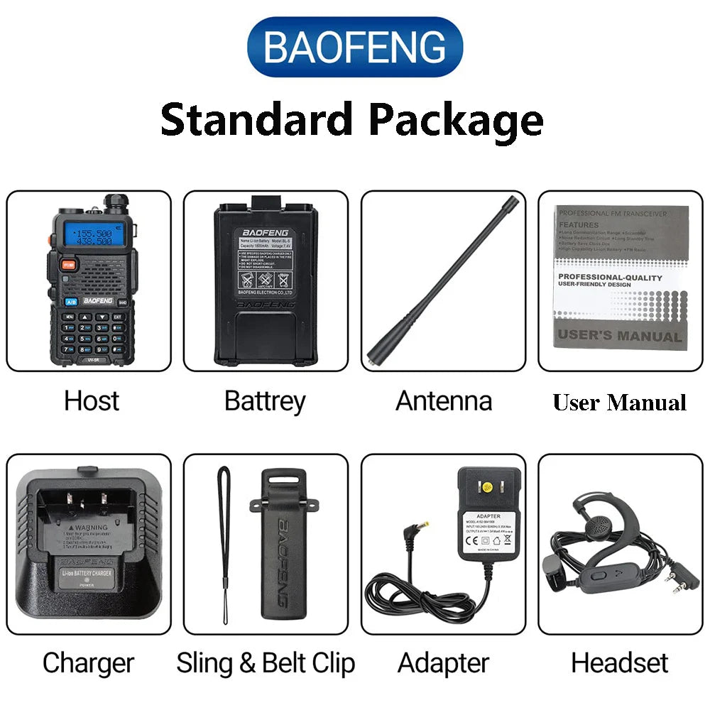 5W/8W Two Way Radio UV-5R Walkie Talkie