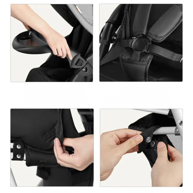 Luxury Double Folding Twin Baby Stroller