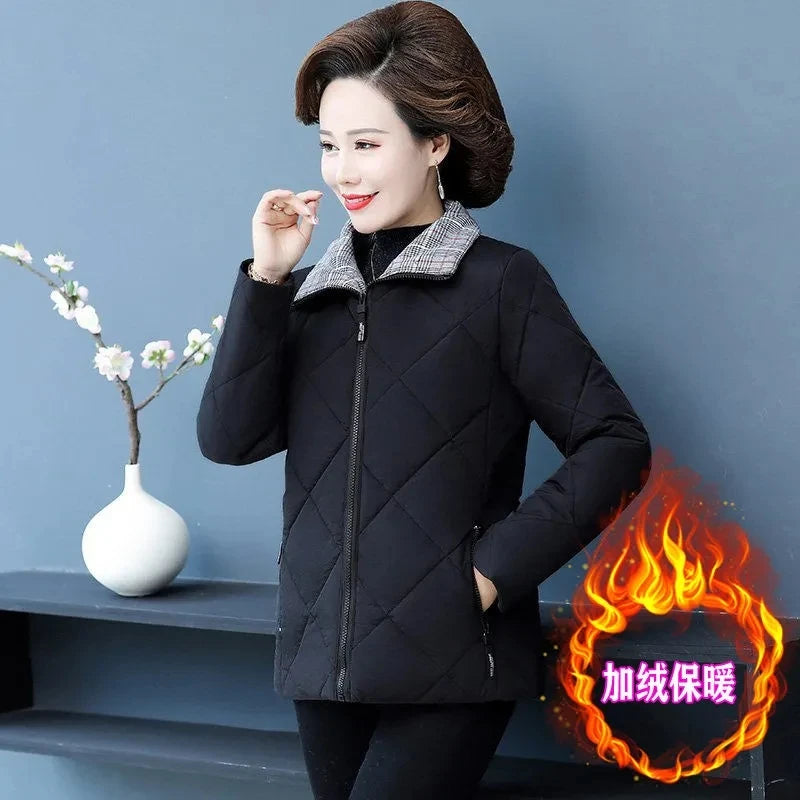 Middle-Aged Elderly Women's Cotton Coat Jacket