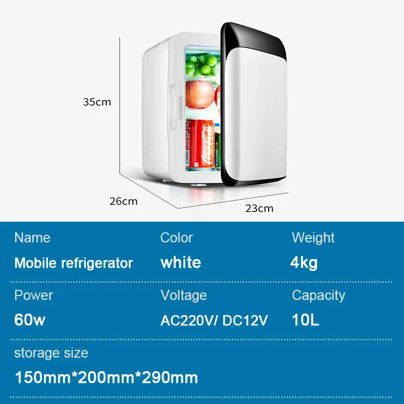 10L Dual-Use Mini Car refrigerator