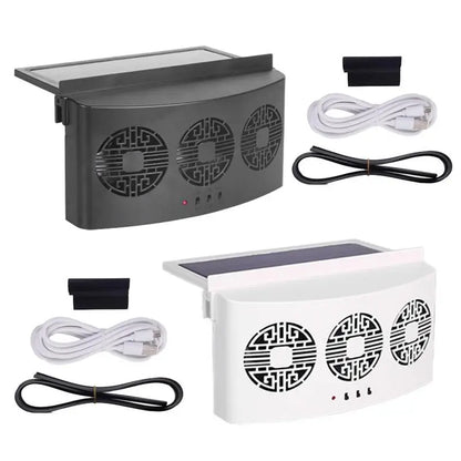 Multi-Functional Solar Car Fan