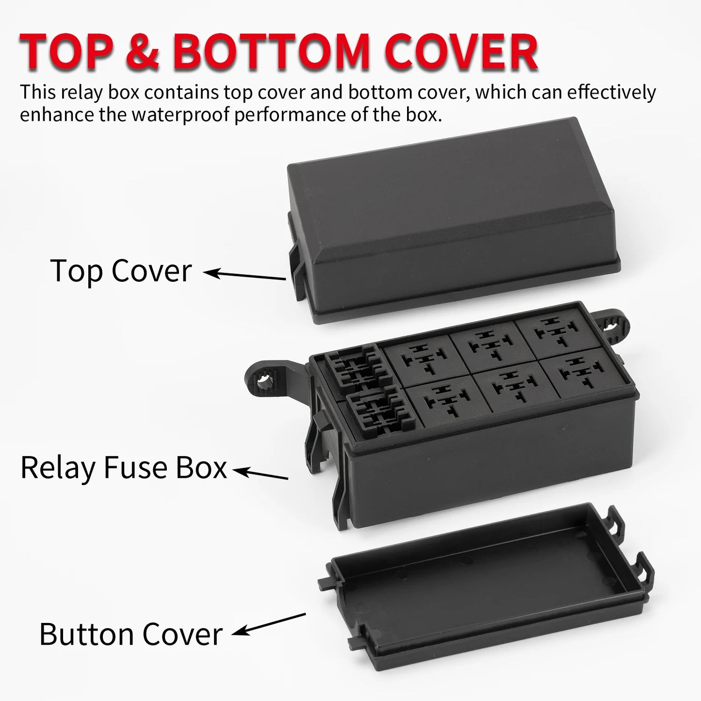 DaierTek 12V 6-Way Relay Fuse Box