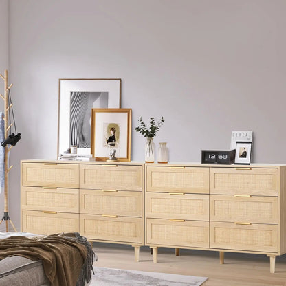 Modern Rattan Drawer Dresser