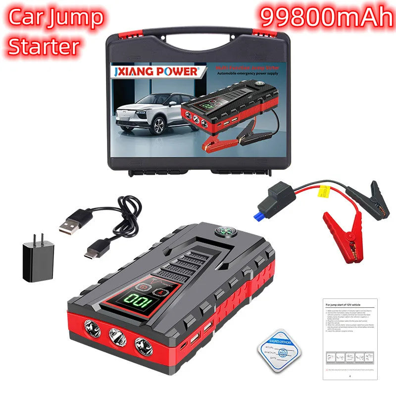 99800mAh Portable Car Jump Starter Peak 5000A Power Bank