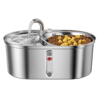 0.8GAL 2-IN-1 Automatic Stainless Steel Pet Water Fountain