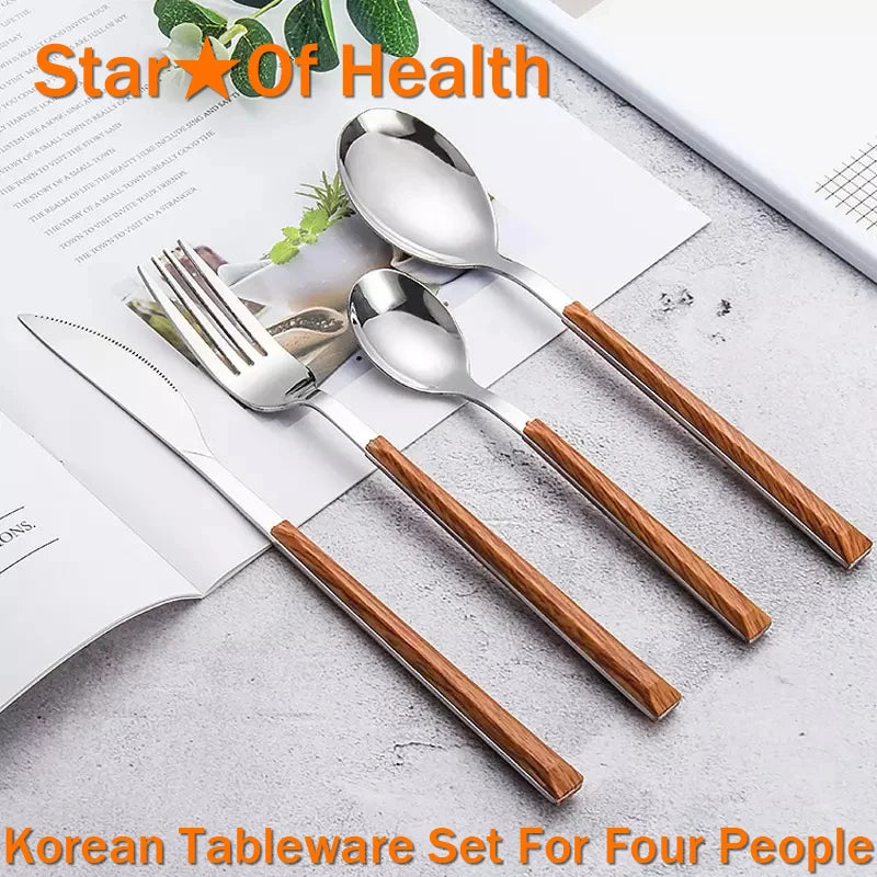 Tableware Set 304 Stainless Steel Korean Cutlery Set