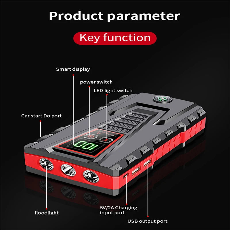 99800mAh Portable Car Jump Starter Peak 5000A Power Bank